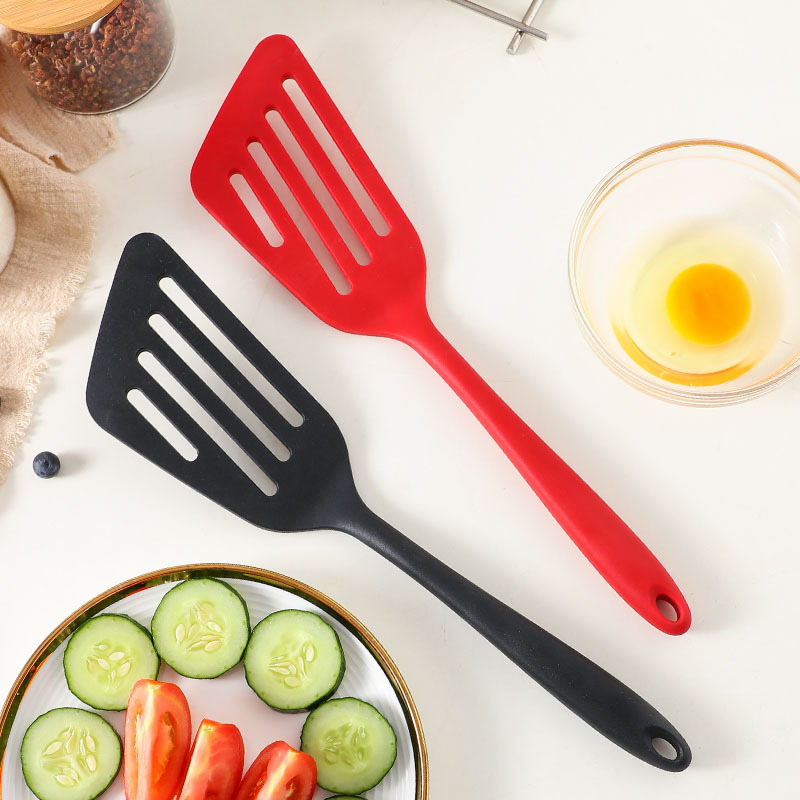 Non-Stick Silicone Slotted Flipper Turner Fish Spatula Kitchen Cooking Oblique Leak Shovel Tool Shovel Steak Frying Shovel