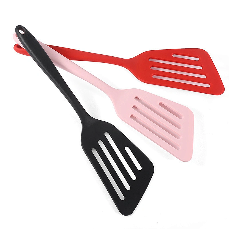 Non-Stick Silicone Slotted Flipper Turner Fish Spatula Kitchen Cooking Oblique Leak Shovel Tool Shovel Steak Frying Shovel